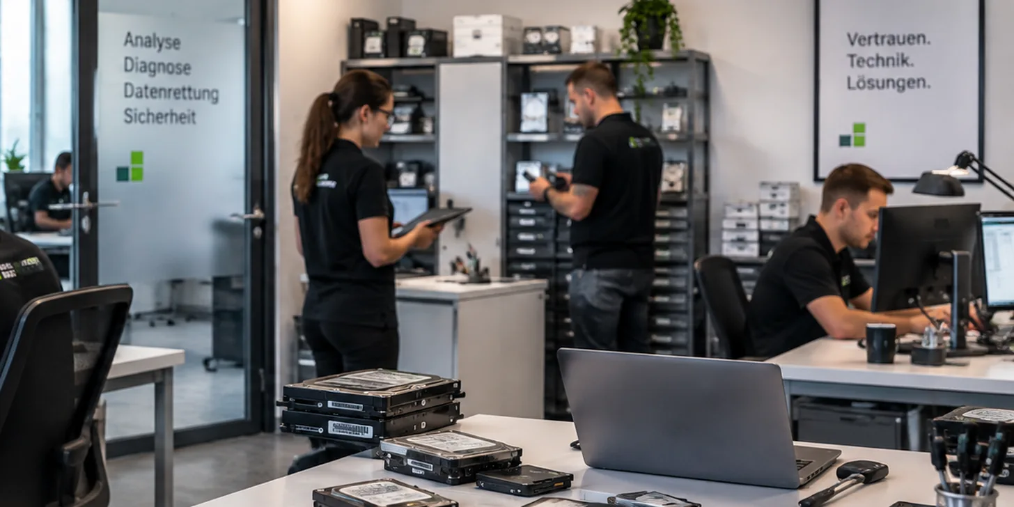 Workplaces in the Daten-Ambulanz lab in Weyerbusch